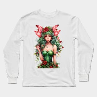 Fairy Christmas Girl Portrait Long Sleeve T-Shirt